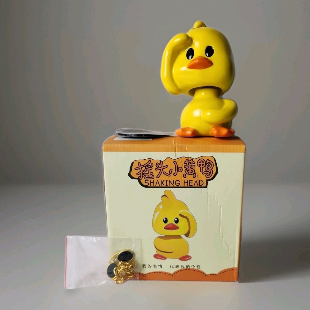 Yellow Duck Bobble Head Car‎ Dashboard Decoration Adhesive Base Accessories NIB